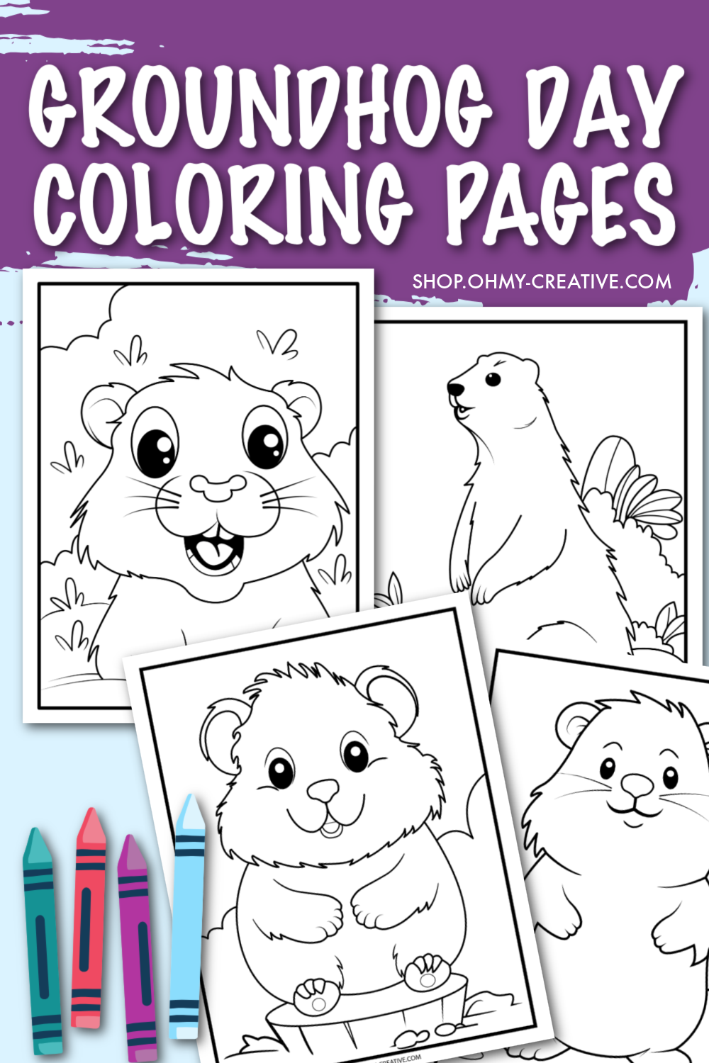 groundhog day coloring pages - oh my creative